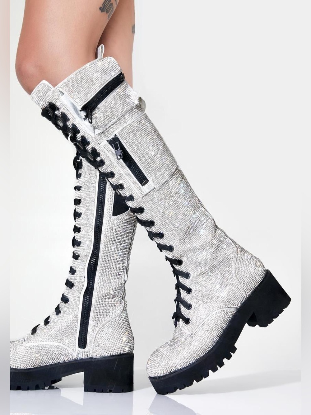 CLUB EXX DOLLS KILL BILLIONAIRE BLING BOOTS - Picture 4 of 8